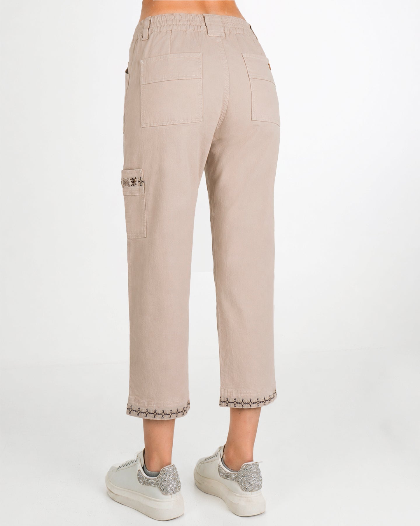 Pantalones Cargo Capri Beige- Acapulco