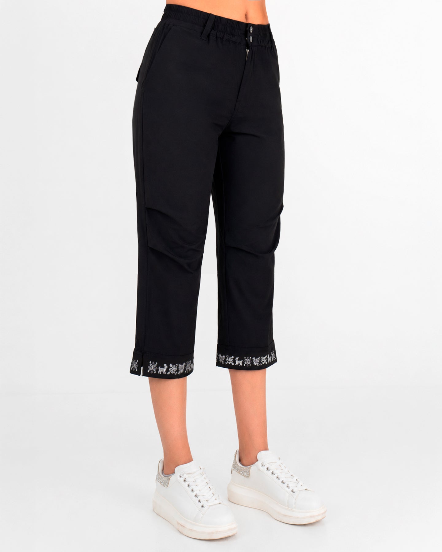 Pantalones Cargo Capri Negro - Acapulco