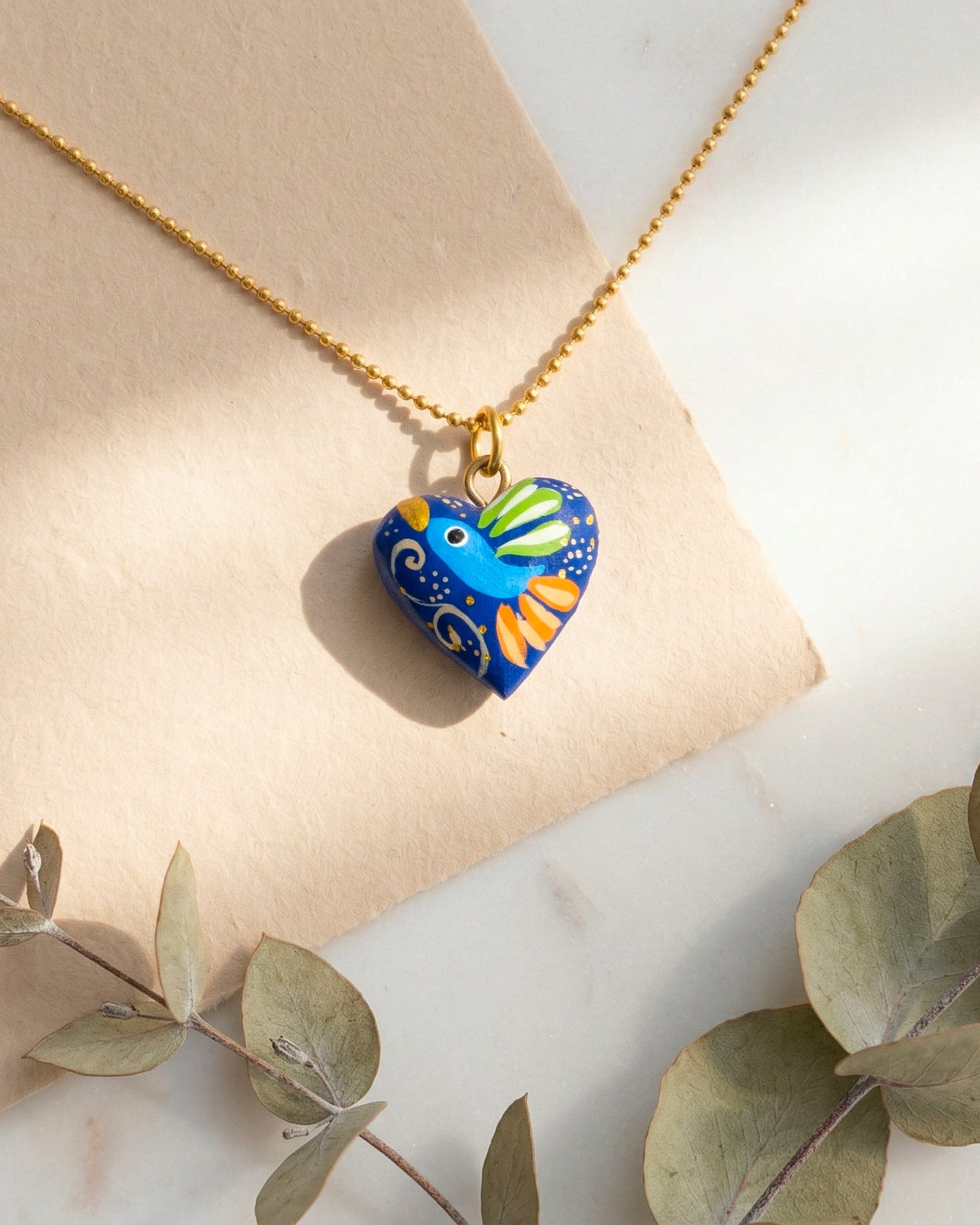 Dije Corazón Madera Y Cadena Chapa
