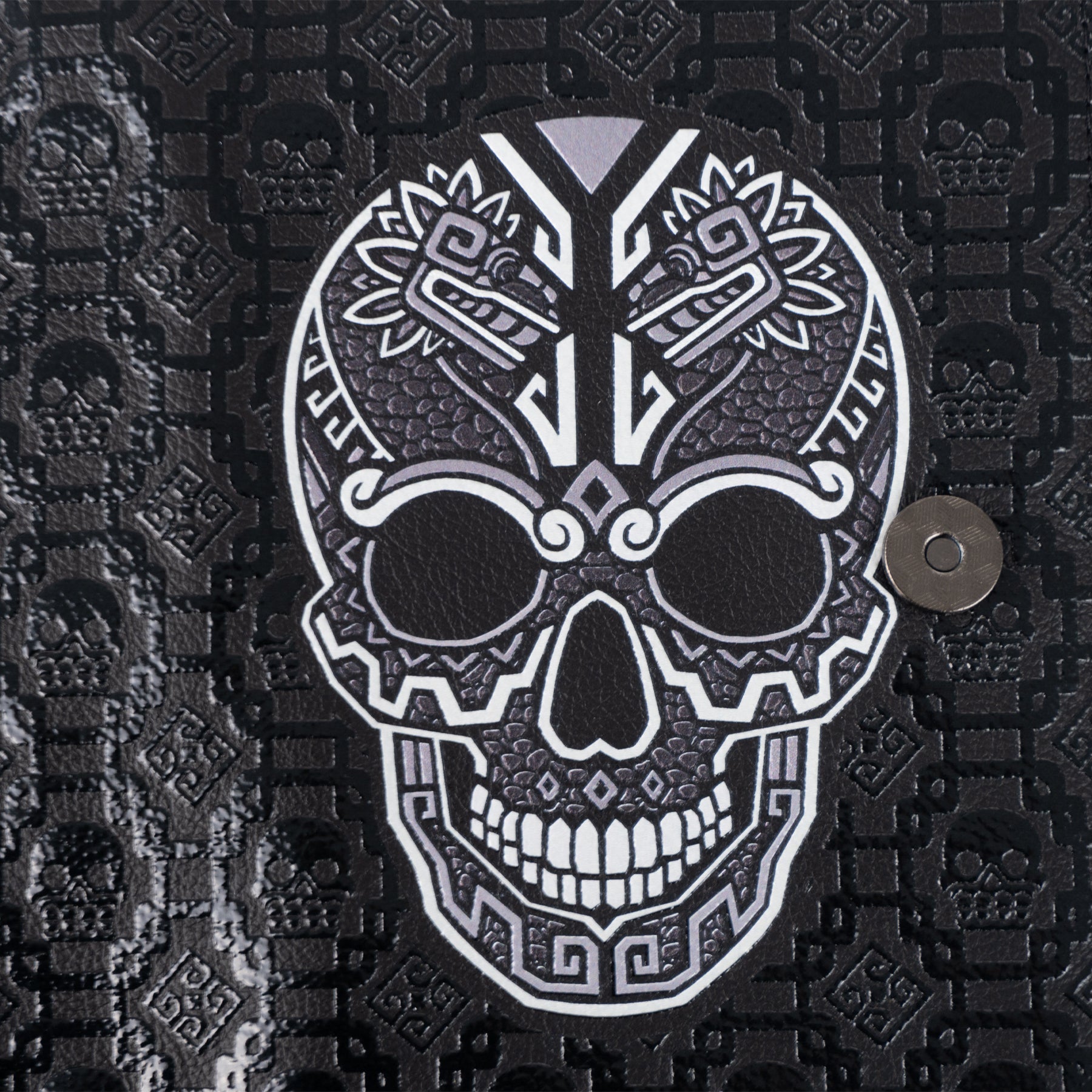 Porta Pasaporte de piel - Colección PIEL CALAVERA NEGRA