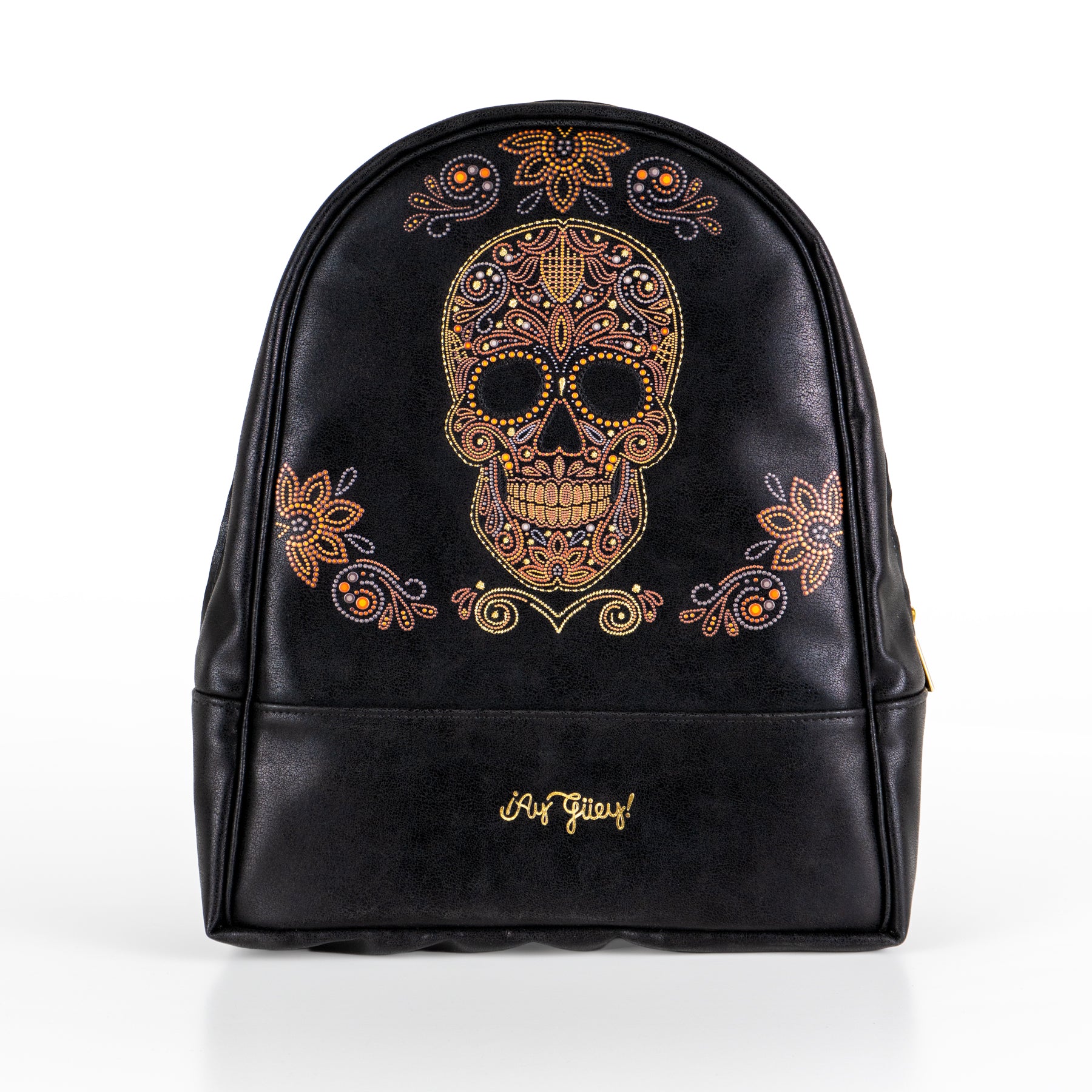 Mochila Modelo Arco para mujer color negro - Colección CALAVERA ORO