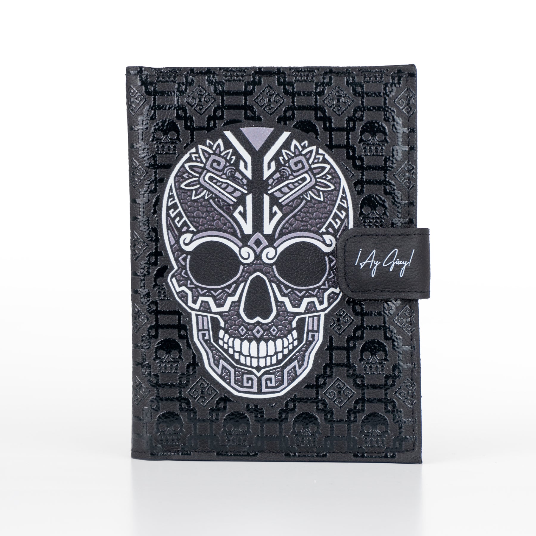 Porta Pasaporte de piel - Colección PIEL CALAVERA NEGRA