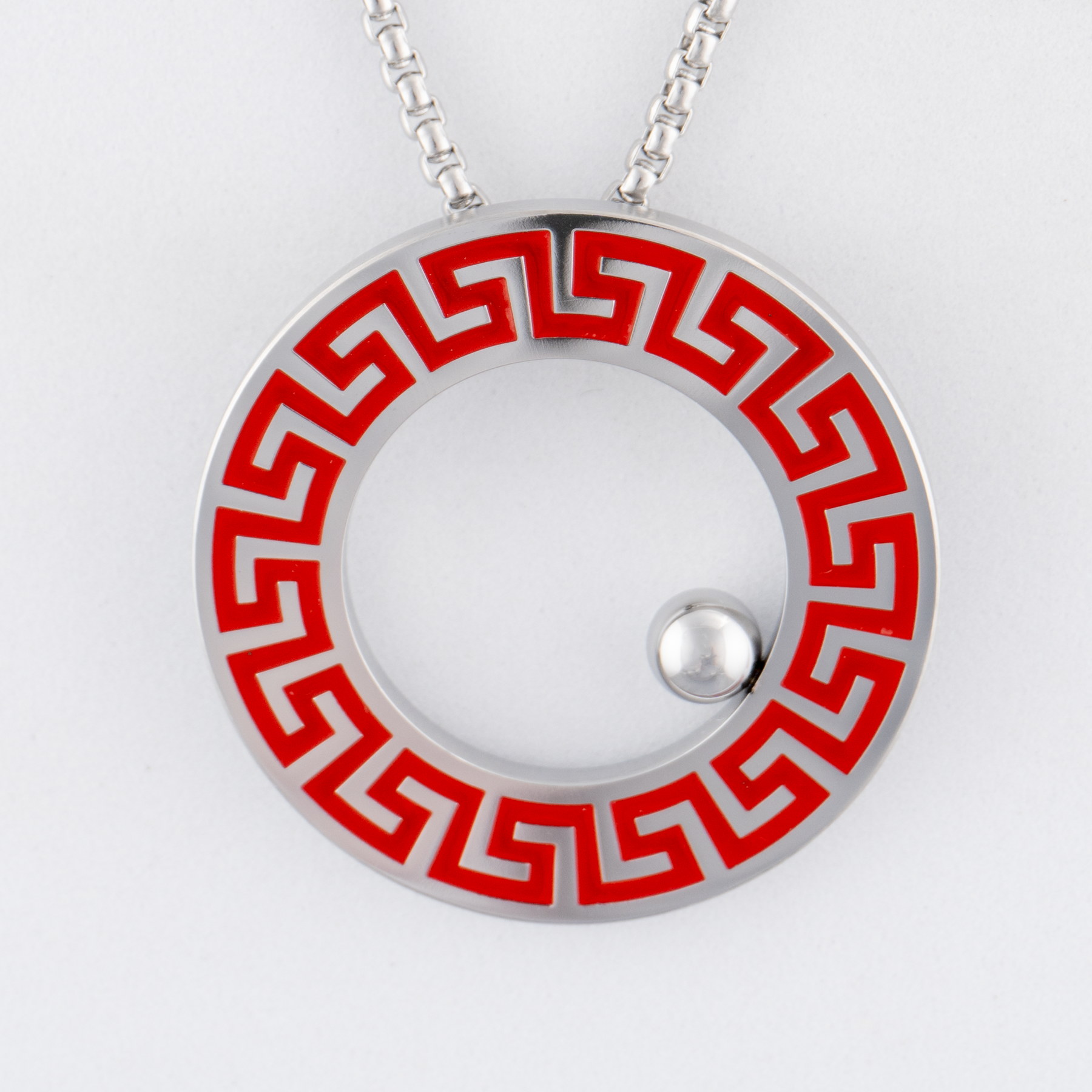 Dije Circular de acero inoxidable - Modelo GRECA