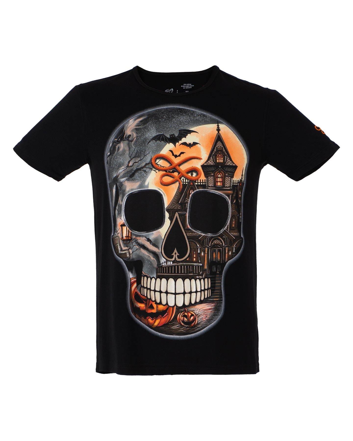 ・Playera estampada con aplicación de tinta gel HD transparente para hombre - Modelo JAKAL EMBRUJADO
