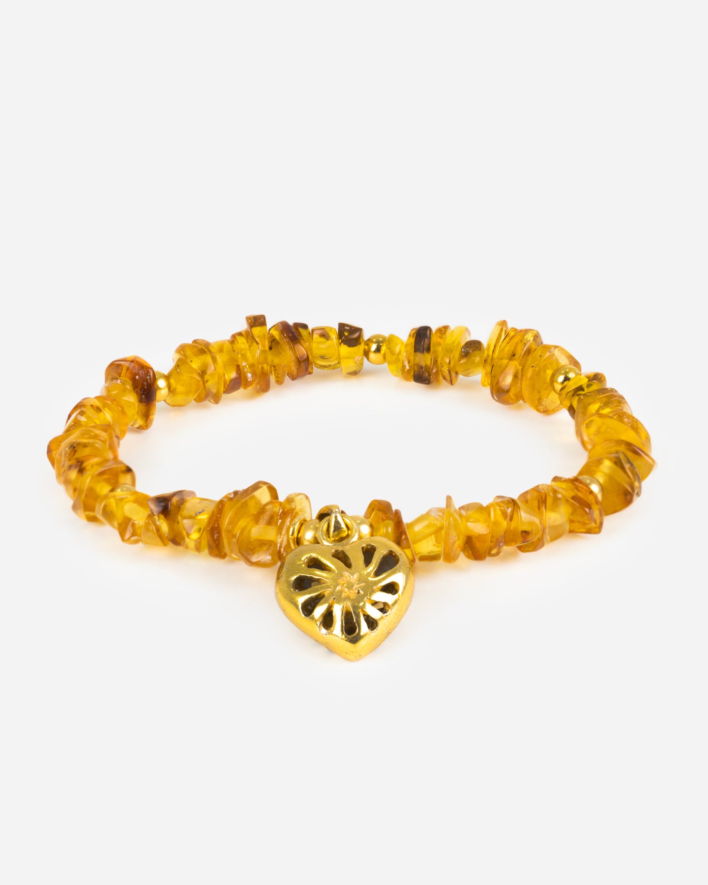 Pulsera Corazón Abultado Ambar