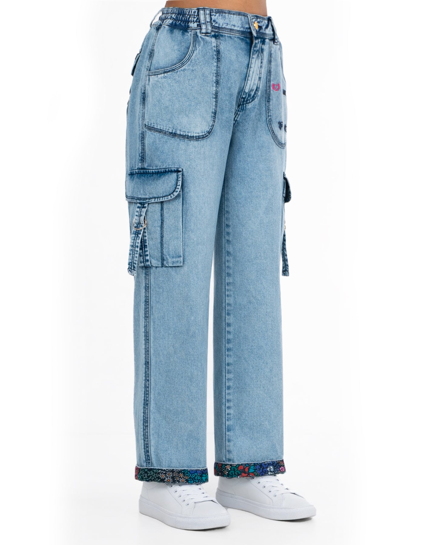 Pantalones Cargo Mezclilla 2