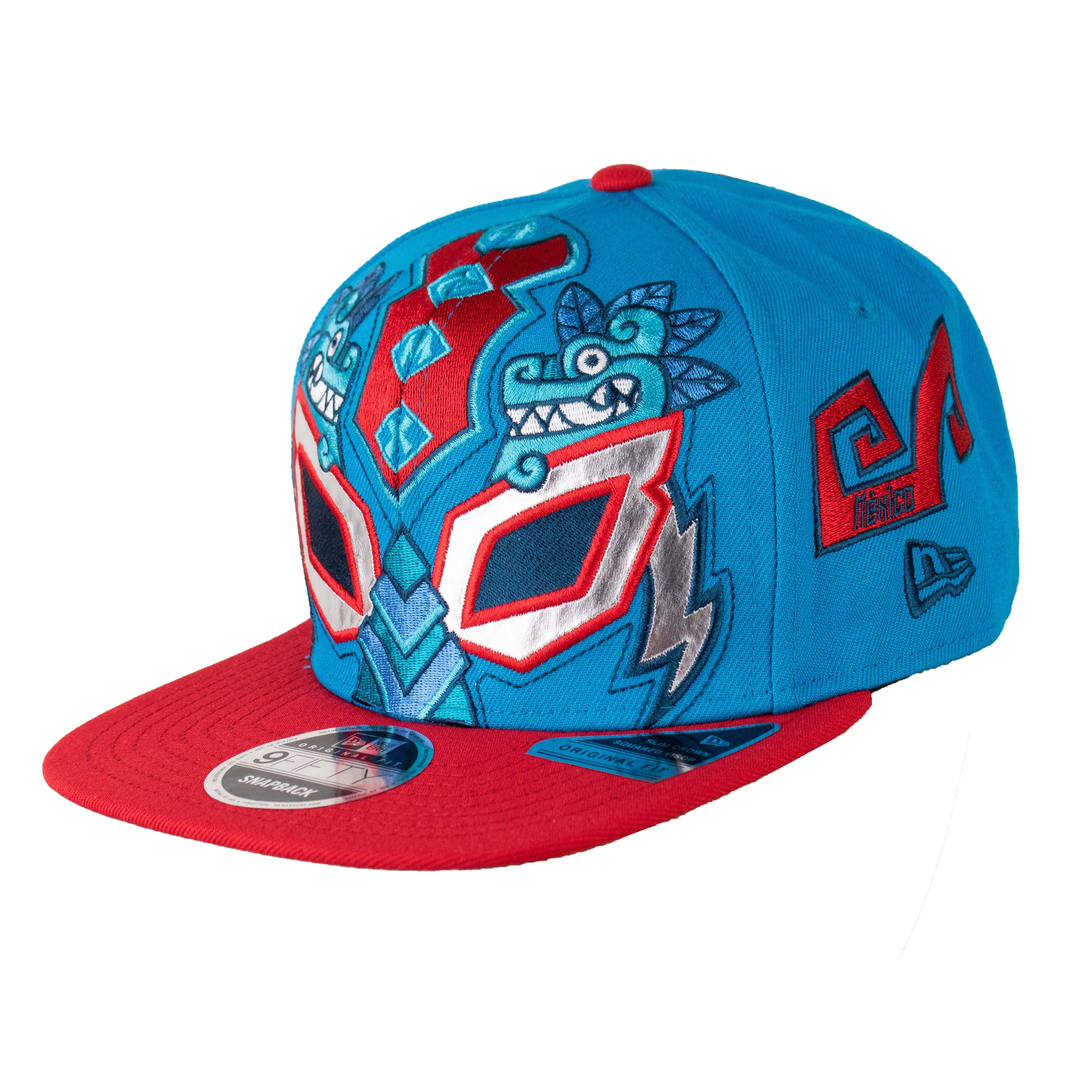 Gorra plana ¡Ay Güey! x New Era ajustable REY TÉCNICO AZUL
