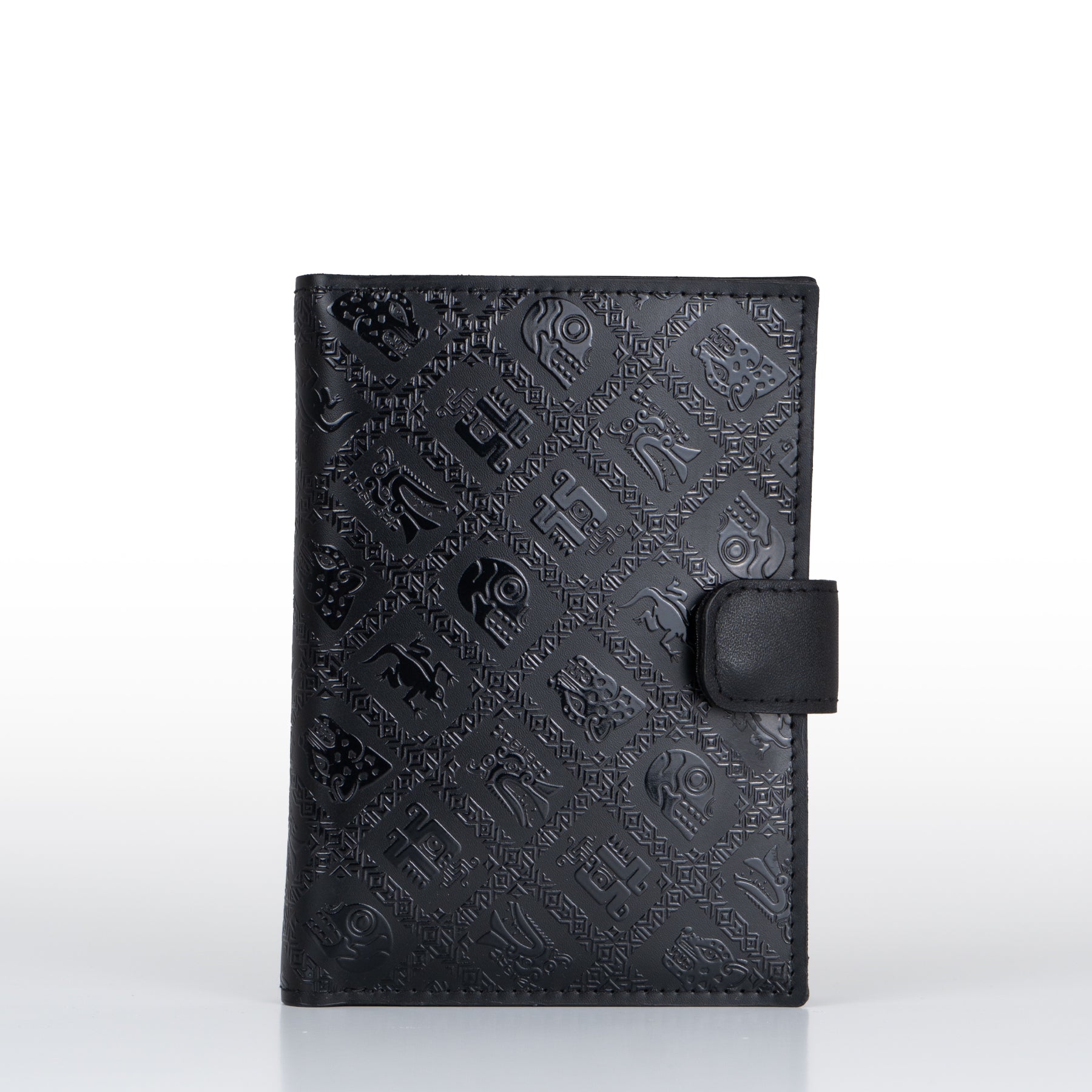 Porta Pasaporte de piel - Colección SÍMBOLOS PREHISPÁNICOS