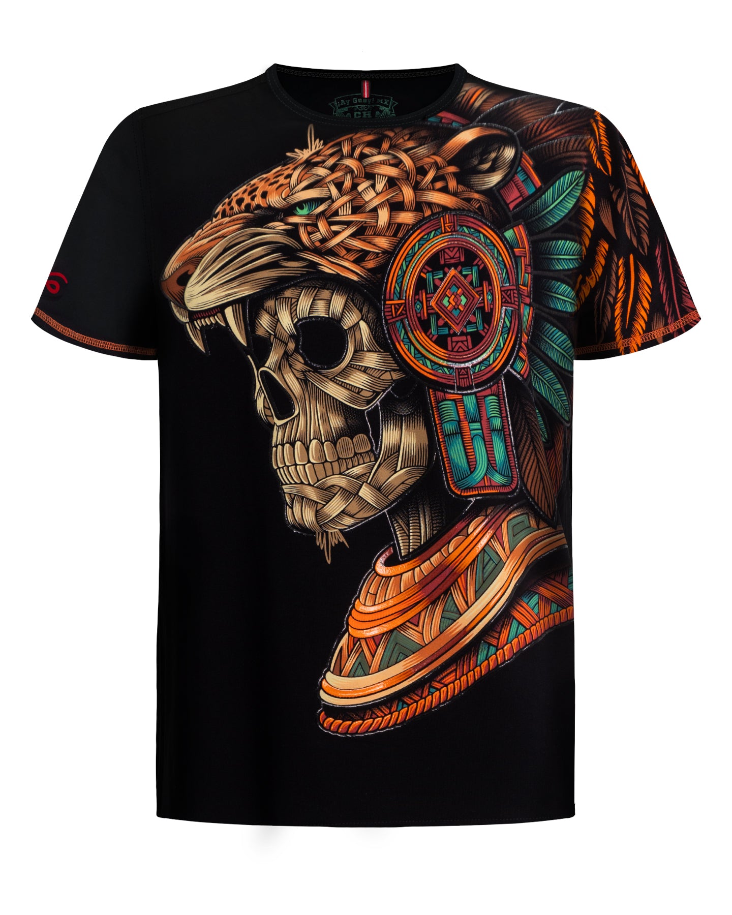 ・Playera con estampado asimétrico de gran formato para hombre - Modelo RAÍZ